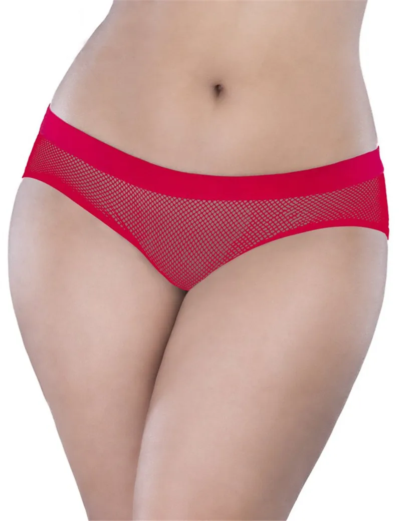 Ohyeahlover ажурные однотонные трусики красные черные с открытой спиной кюлоты