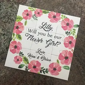 flower girl Настройка будет ли вы мой цветок девушка подарок головоломка предложение кольцо на предъявителя головоломка Ask приглашения цветок девушка головоломки - Цвет: flower girl