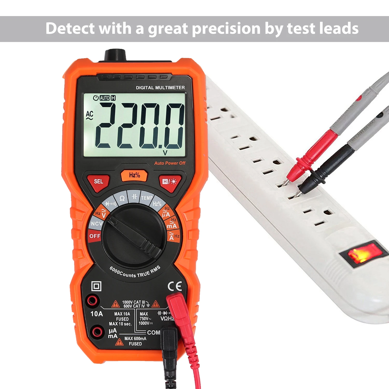 Neoteck True RMS Digital Multimeter Auto Range AC/DC voltage current NCV Tester with Backlight 6000 Counts | Инструменты