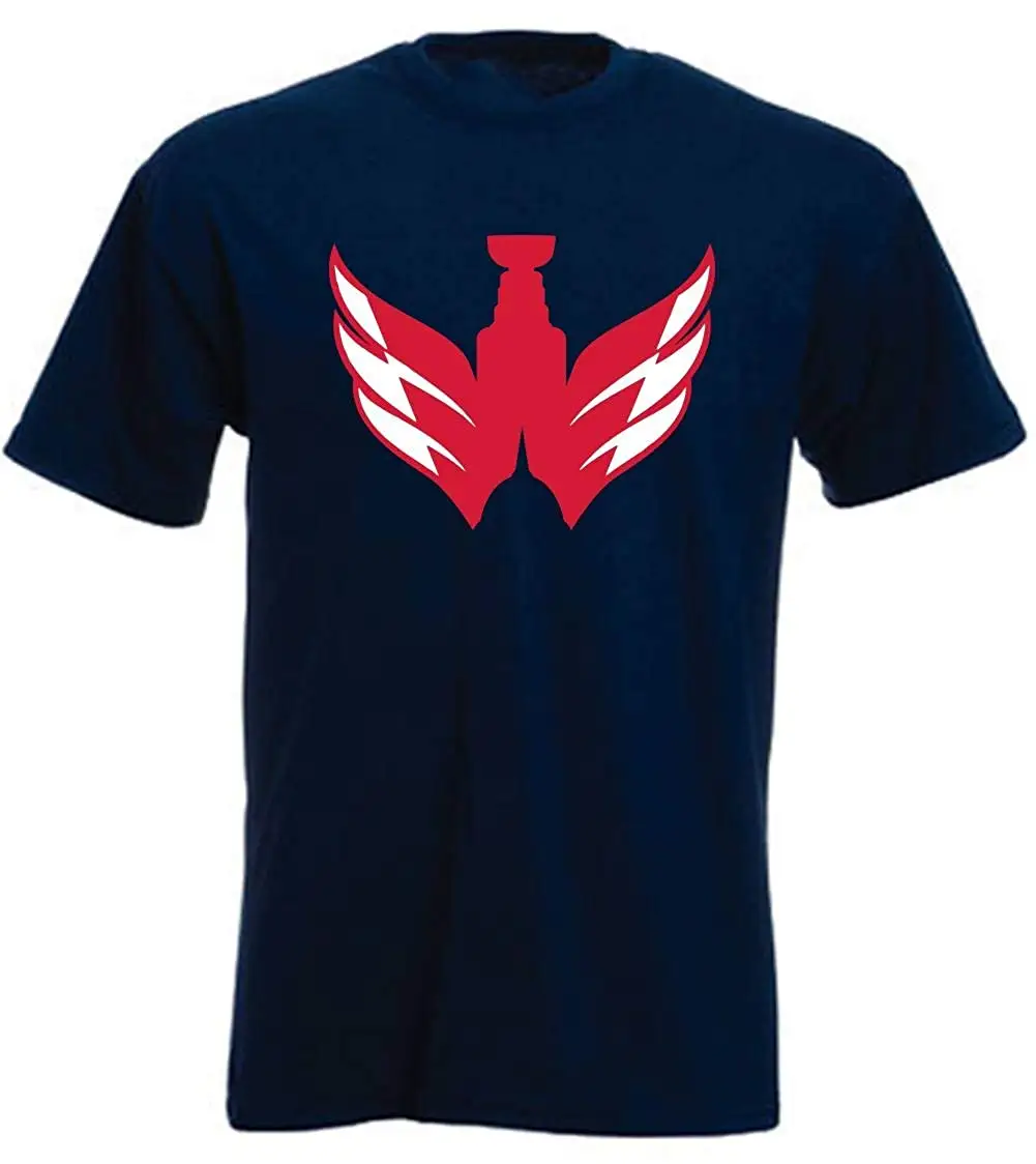 

Navy Washington Ovechkin Cup Logo T-Shirt 2018 Fashion Short Sleeve Black T Shirt Tee Shirt Short Sleeve Tops