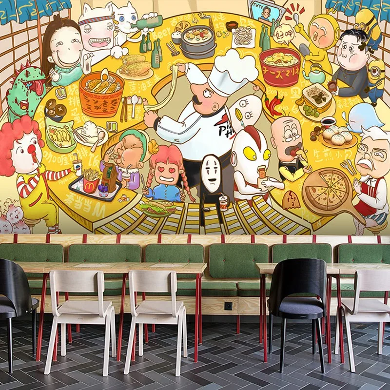 Фотообои мультфильм Граффити фоновые обои роспись Персонализированная еда