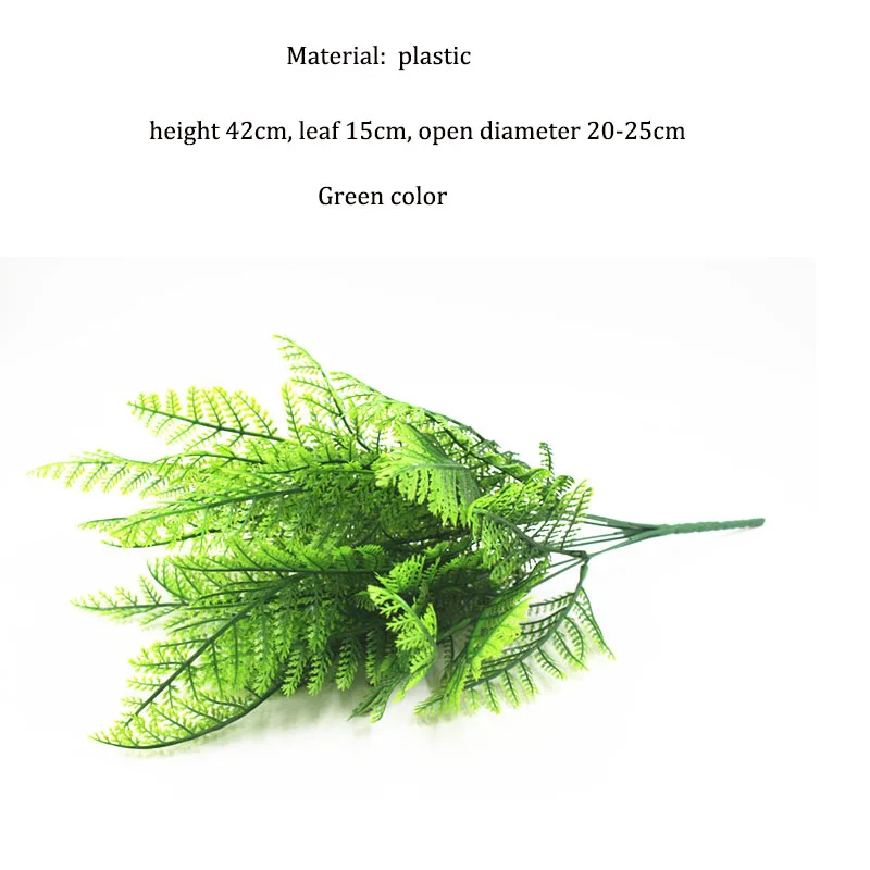 green 1 шт. Искусственные цветы листья растения довольно поддельные реалистичные пластиковые персидская трава лисимачи папоротник цветочные украшения - Цвет: green