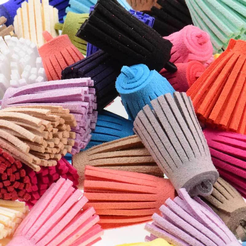 30 шт. искусственная кожа мини кисточка бахрома DIY ювелирные изделия брелок ремни