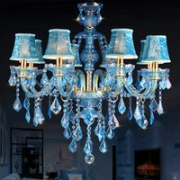 mediterranean blue crystal chandeliers bars guest rooms lobby post modern creative blue decorative chandeliers free shipping