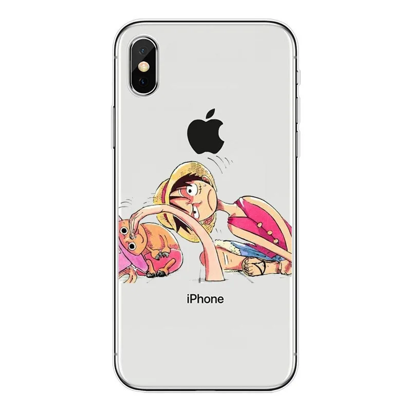 Японский аниме коллаж One Piece Luffy Series силиконовый прозрачный чистый чехол для iPhone 8