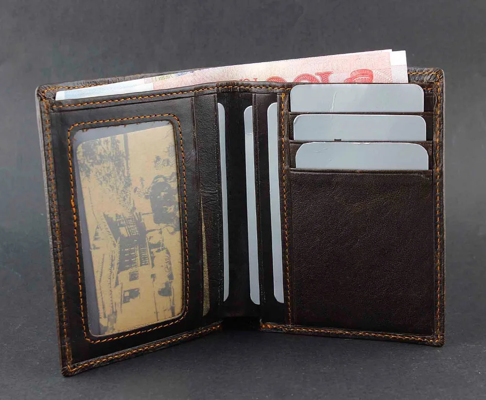 Crocodile Alligator Vintage Mens Genuine Leather Bifold Wallet Purse Biker Rock | Багаж и сумки