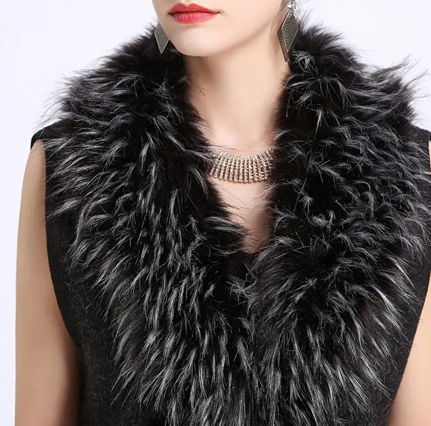 2017 зимний роскошный искусственный пончо с мехом лисы вязать из искусственного