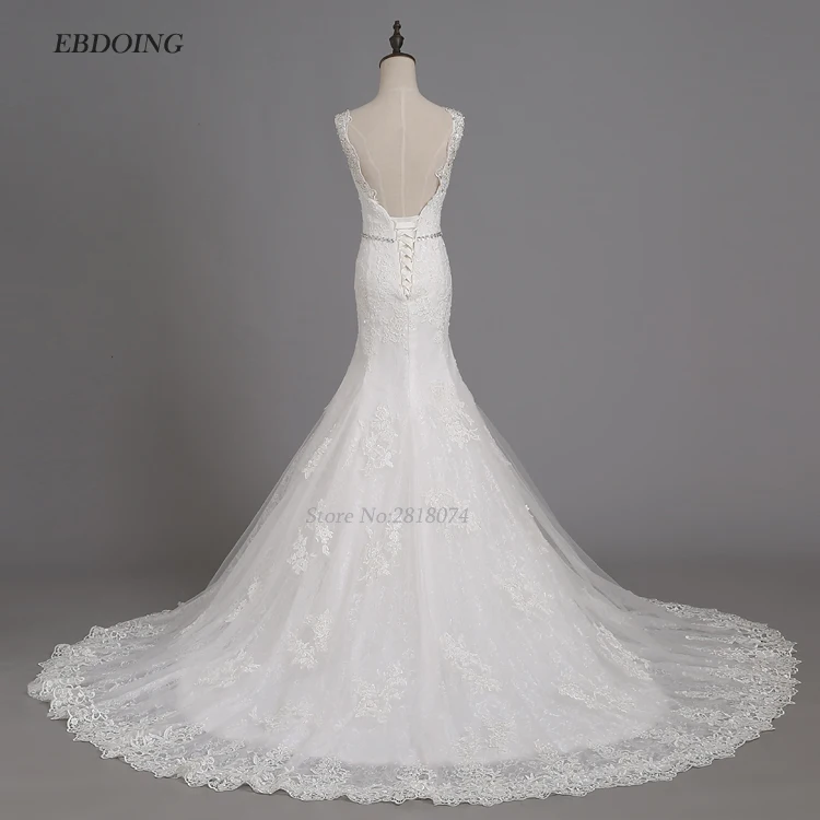 Vestidos De Novia свадебное платье-Русалка с вырезом лодочкой декольте Robe De Свадебные платья с кружевными аппликациями