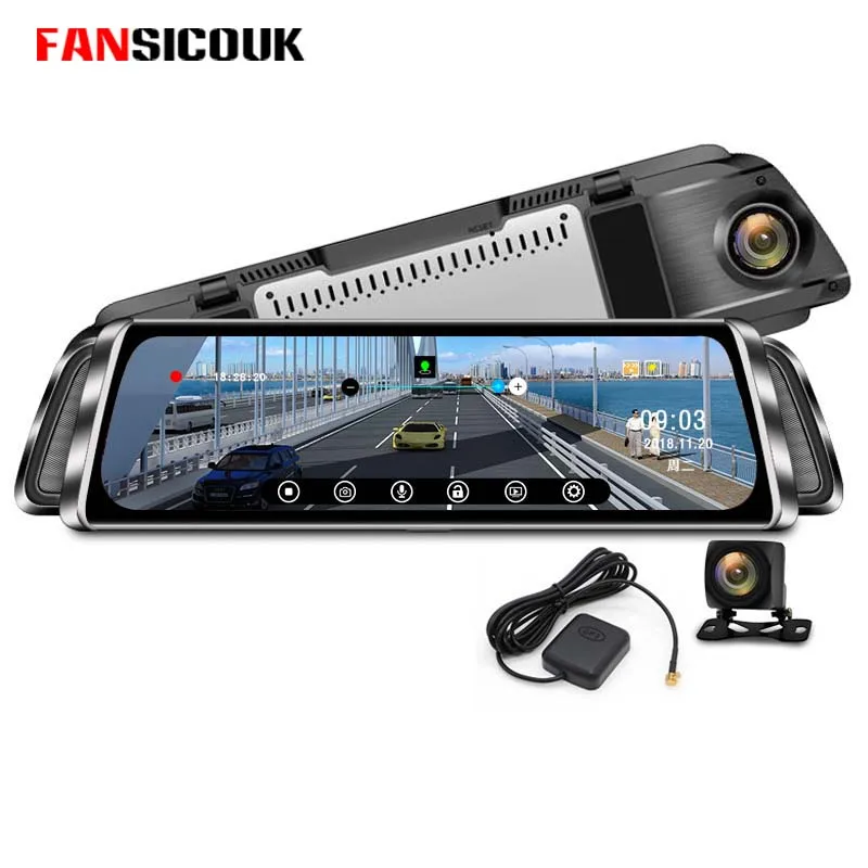 FANSICOUK 10 ''сенсорный экран Dvr зеркало заднего вида камера 1080P HD ночного видения