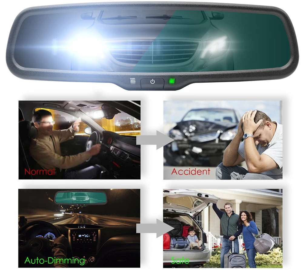 GreenYi авто затемнение зеркало заднего вида монитор 4,3 дюймов 800*480 разрешение TFT lcd цветной автомобильный монитор Встроенный специальный кронштейн