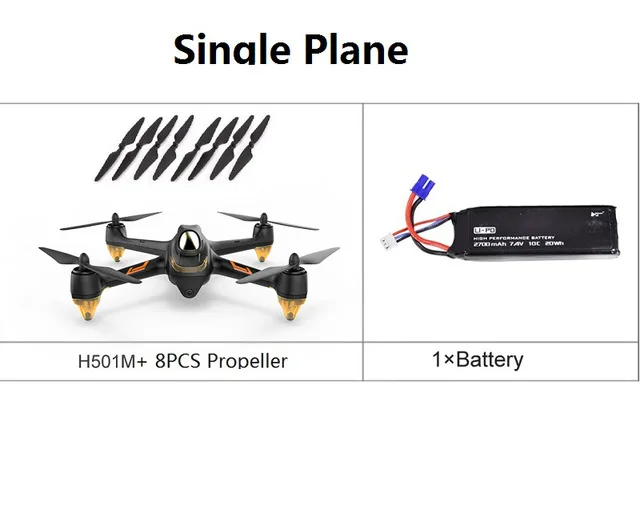 Single H501M Hubsan черный H501M Радиоуправляемый вертолет X4 wifi FPV Бесщеточный gps Дрон с функциональными Waypoints следуем за мной режим RTF для 1 км - Color: Single H501M