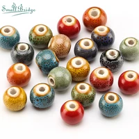 6 8 10mm mixed colour glazed ceramic round beads for jewelry making bracelet earrings diy accessories floral porcelain beadst800