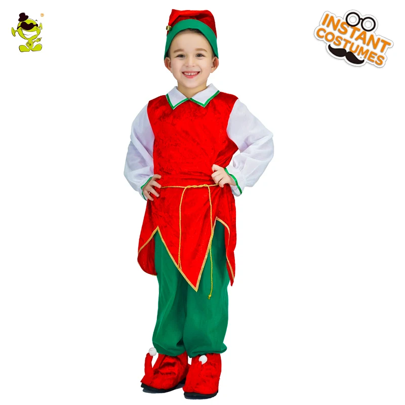 Детские костюмы с изображением эльфа для маленьких мальчиков на Рождество