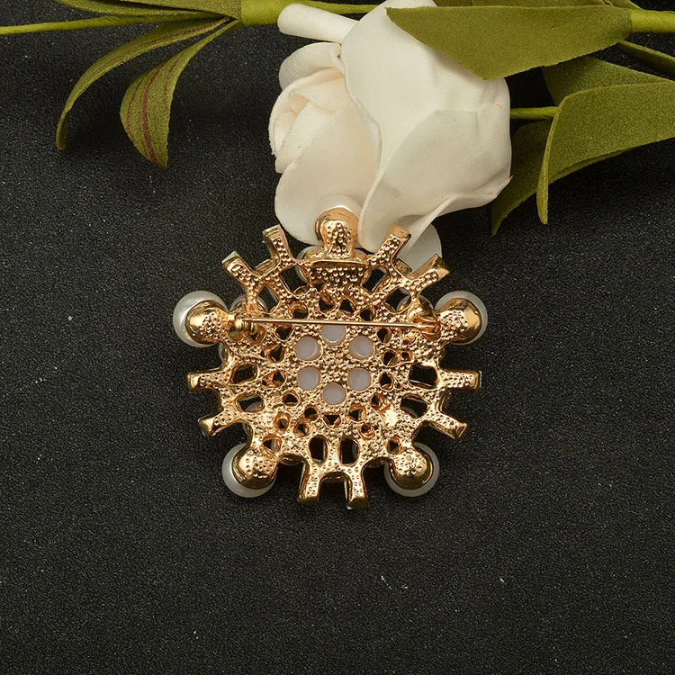 Женская Брошь В Виде Цветка MZC желтая брошь с кристаллами и жемчугом свадебное