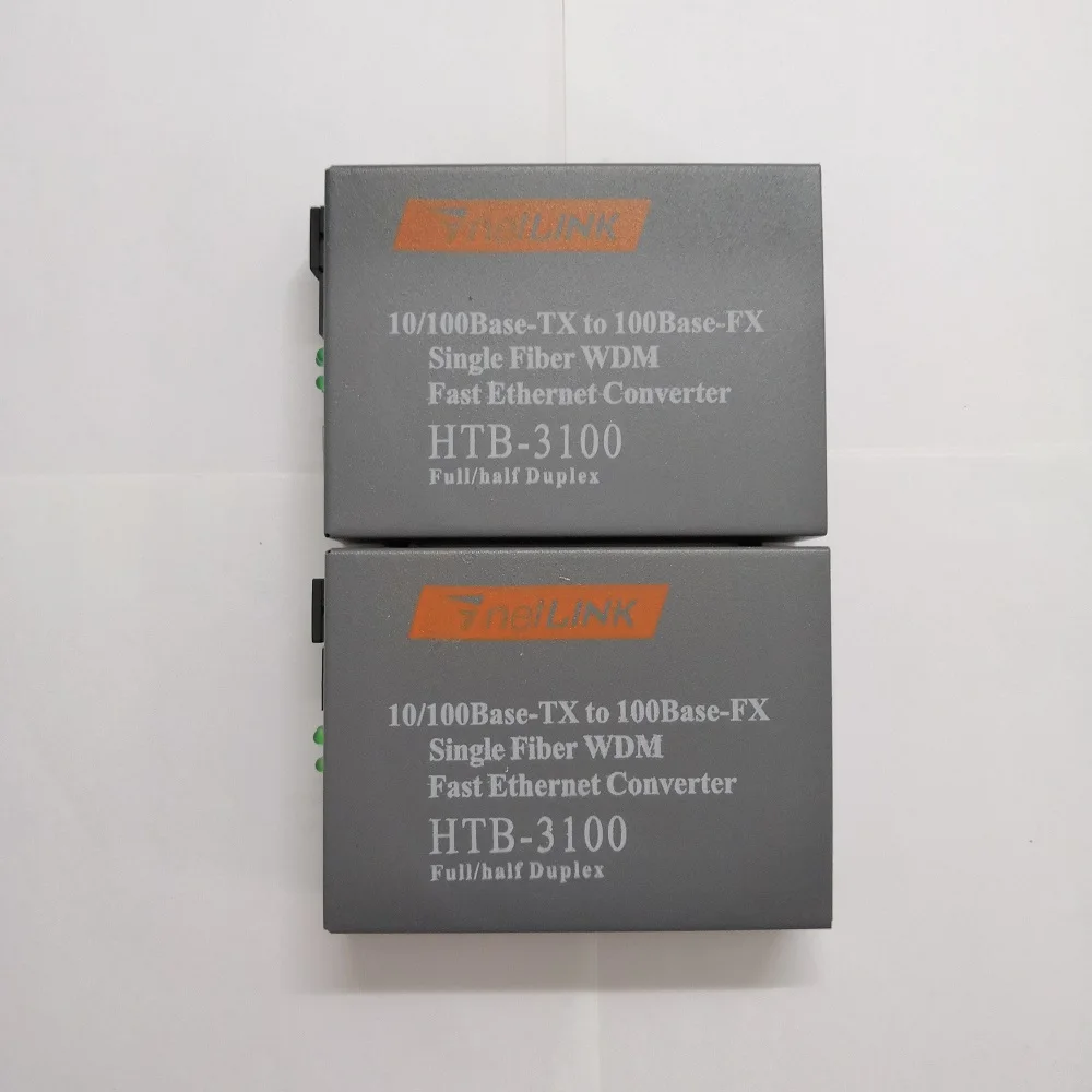 1 пара HTB-3100AB 10/100M волоконно-оптический аудио-видео конвертер Netlink RJ45 Ethernet SC однорежимный одинарный волоконно-оптический приемопередатчик передатчик и приемник