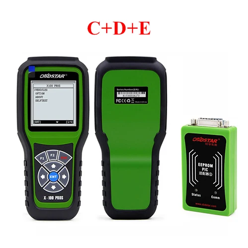 C D E Новинка OBDSTAR X-100 Pros C D E OBD2 авто ключ программист+ инструмент коррекции одометра+ OBDII диагностический инструмент x100 C+ D+ eeprom - Цвет: C D E