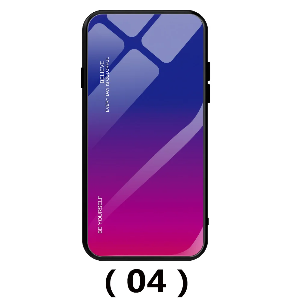 Градиент Авроры для huawei P20 Pro CLT L29 P20Pro закаленное Стекло задняя P 20 Pro CLT-L29 CLT-L09 Красочные роскошный чехол Shell - Цвет: 4