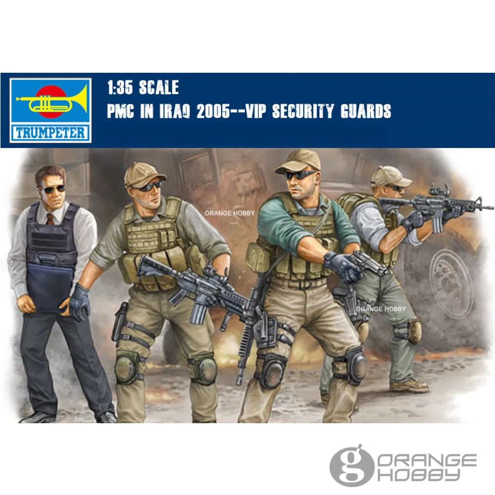 OHS Trumpeter 00420 1/35 PMC VIP охранники безопасности в Ираке 2005 г. Миниатюрные сборочные