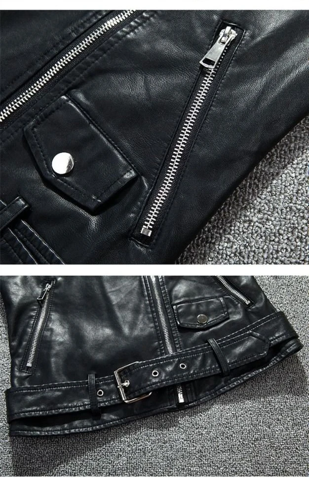 Новинка 2019 весна-осень Женская мотоциклетная одежда кожаная тонкая короткая