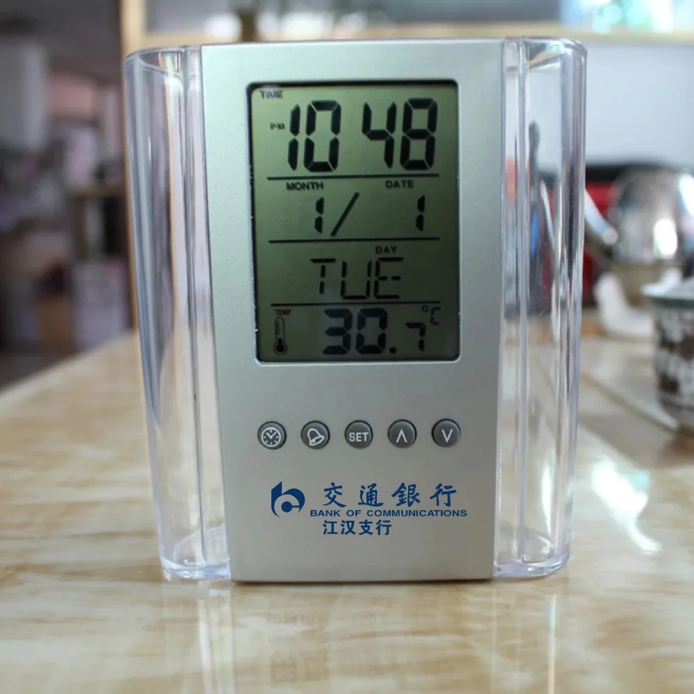 Часы цифровые часы ручка корпус электронные настольные многофункциональные