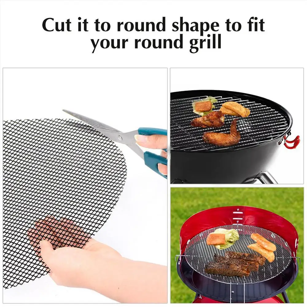 3 шт./компл. 40*33 см барбекю сетка grillmats гриля и выпечки коврики под старину многоразовые гриль сетки термостойкие решетки барбекю коврик с антипригарным покрытием коврик