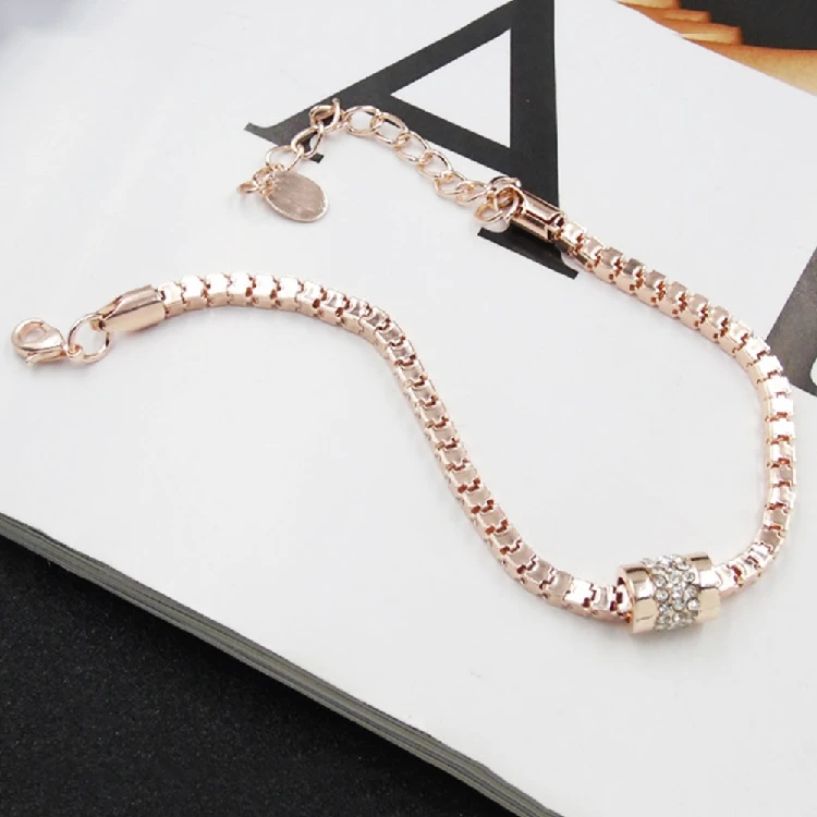 New Fashion Simple Zircon Rhinestone Bracelets Europe And America Rose Gold Bracelet Jewelry | Украшения и аксессуары
