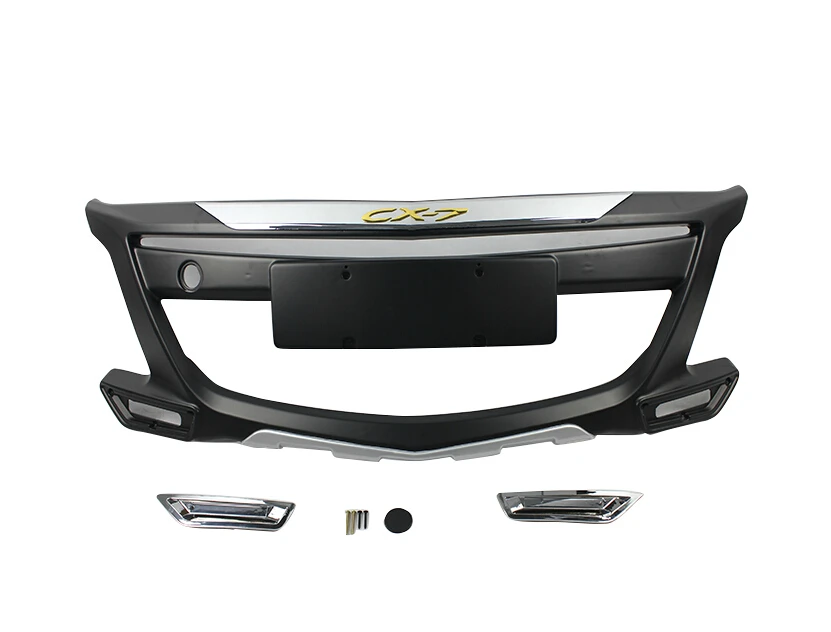 Подходит для Mazda CX-7 2012- Передний+ задний бампер диффузор бамперы для губ защитная накладка ABS хромированная отделка 2PES