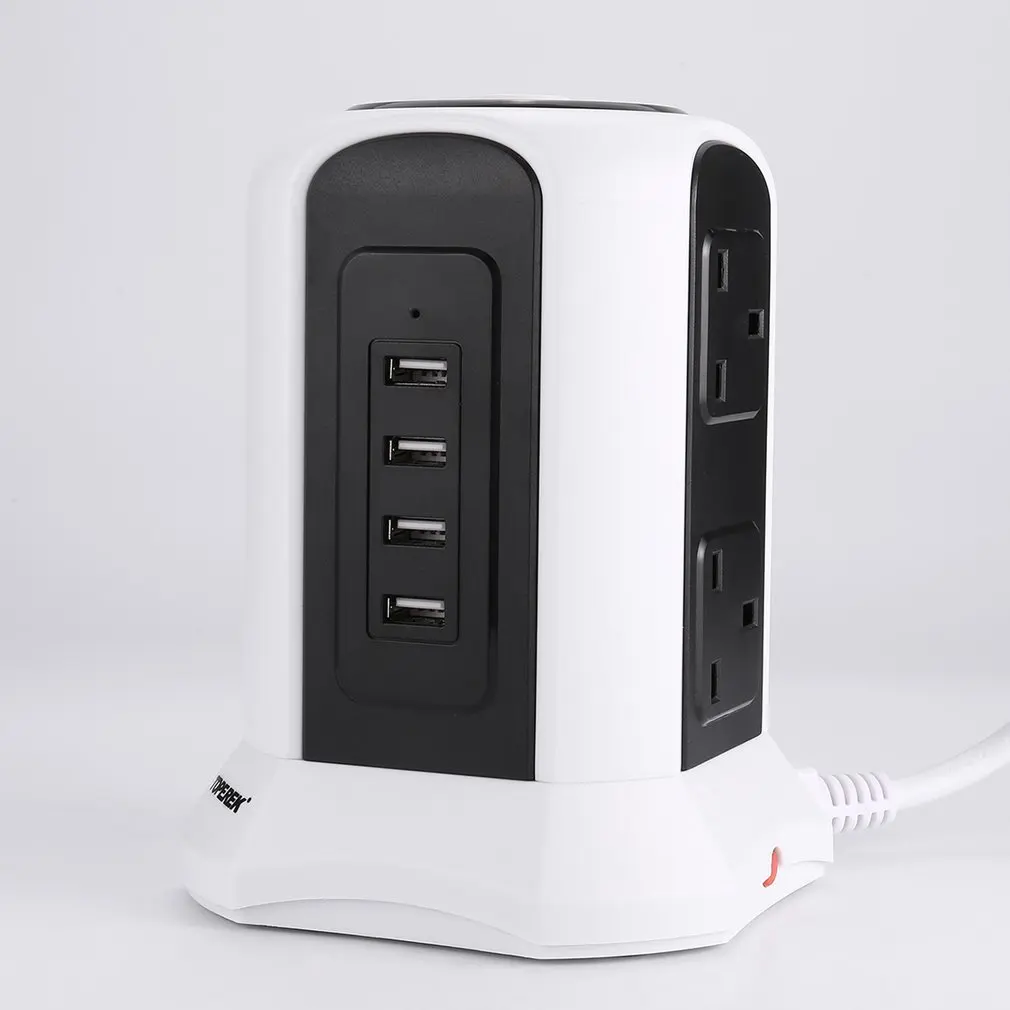 10 способ Вертикальная умная башня электрическая полоса удлинитель 4 usb-адаптер многофункциональная электрическая вилка с переключателем