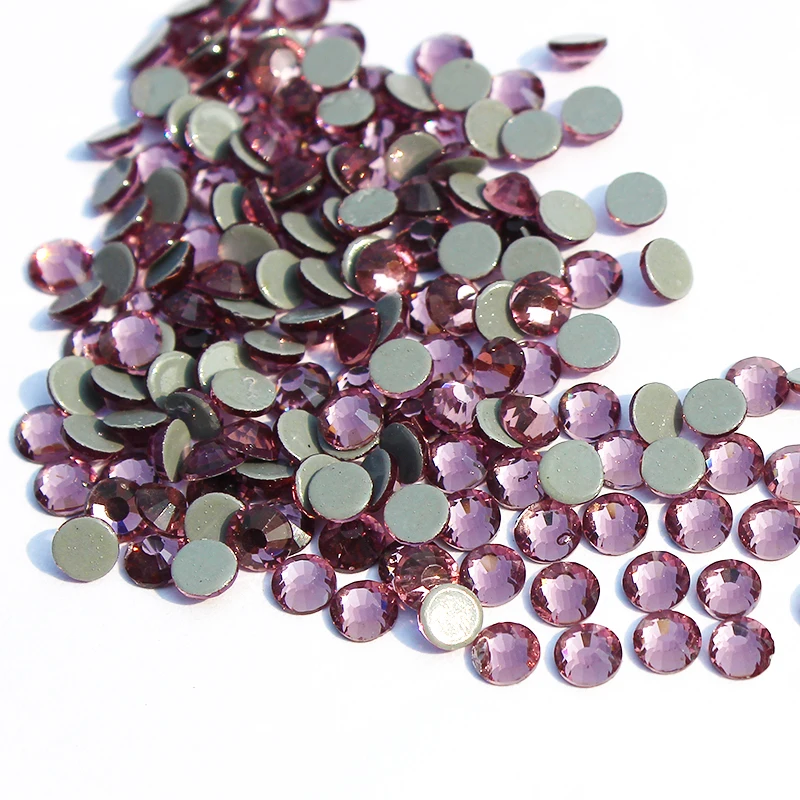 

Super Luxury Diamond All Sizes Light Amethyst Flatback Strass Iron on DMC Stones Hot Fix Rhinestone Crystal For Clothing
