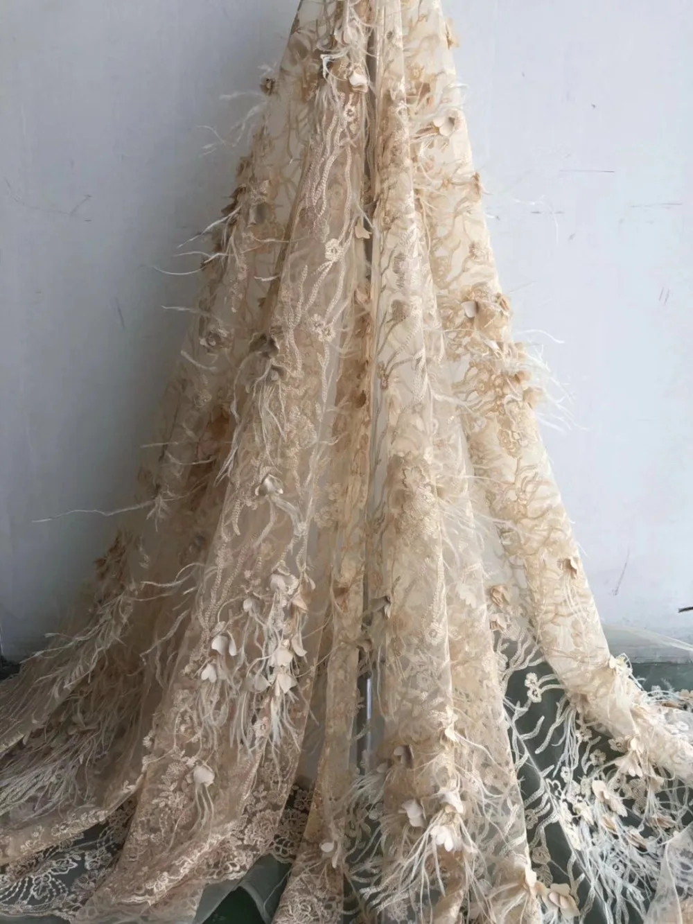 Вышивка сетки Тюль блесток ленты шнура блестками Африки кружевной ткани 2018