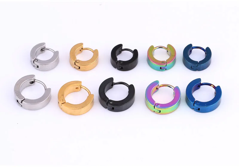 Горячая Распродажа маленькие серьги Huggie из нержавеющей стали цвета золота