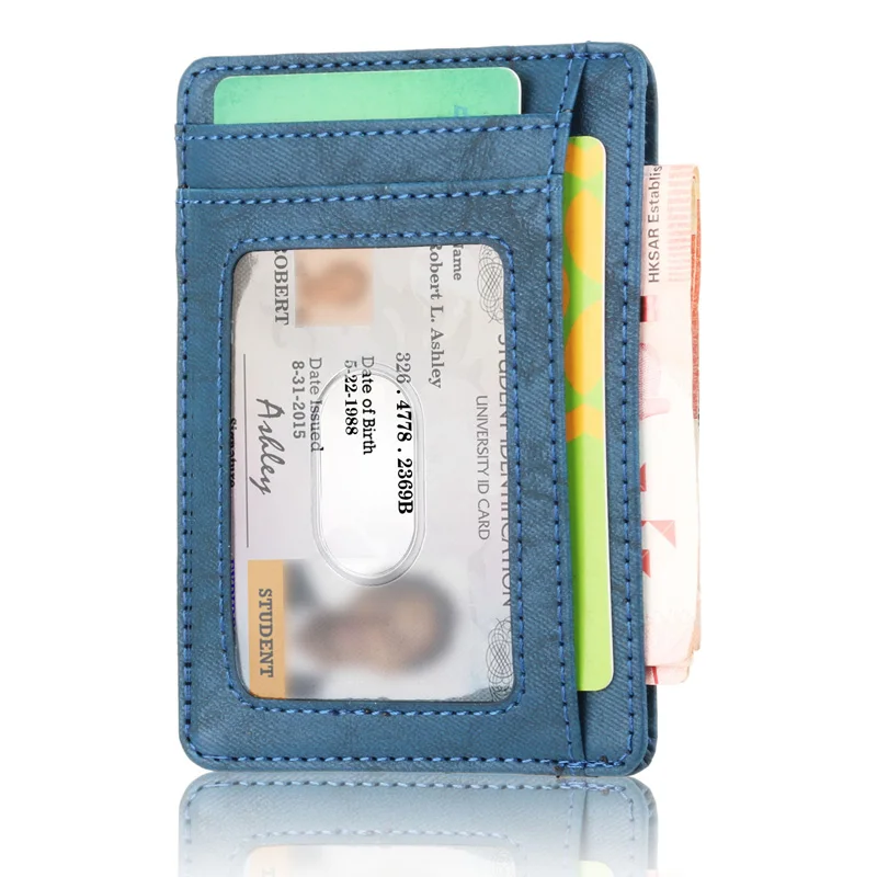 RFID блокирующий мужской кожаный бумажник тонкий кредитный держатель для карт бизнес мужской портативный мини кошелек для путешествий для мужчин