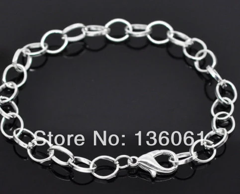 

Vintage Silvers O Chain Bracelets Fit Clip On Charm Bracelet Bangle DIY Jewelry Findings For Women Jewelry Gifts 24pcs P1405