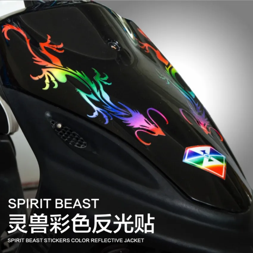 Spirit Beast мотоцикл дикого огня Светоотражающая наклейка очень крутой стиль тела 37*30