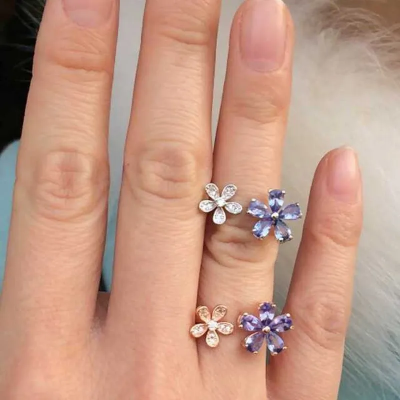 Женское кольцо из серебра 100% пробы с натуральным танзанитом|natural tanzanite ring|natural