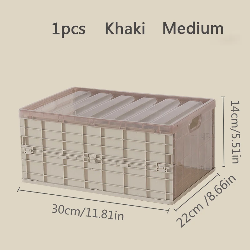 Khaki-M Большая складная коробка для хранения пластиковая ткань Органайзер чехол Крытая Коробка для хранения настольная коробка для хранения автомобиля шкатулка для дома ящик для посуды - Цвет: Khaki-M