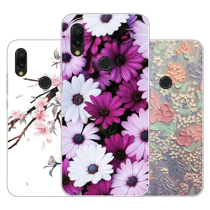 Xiaomi Redmi 7 Case Silicon Precious flower Painting Soft TPU Back Cover for Redmi7 protect Phone cases |