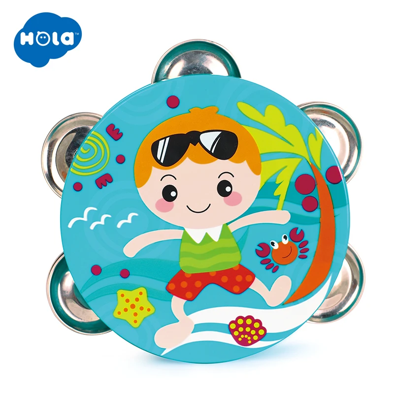 HOLA TOYS 3102B детский музыкальный барабанный бубен Обучающие Игрушки для раннего