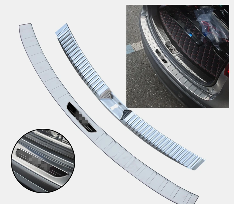 Black logo 2pcs Для Mazda CX-5 CX5 CX 5- нержавеющая сталь внешний и внутренний задний багажник бампер Накладка порога автомобильные аксессуары - Цвет: Black logo 2pcs