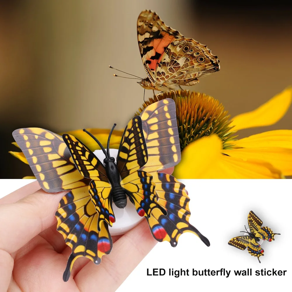 10 шт. бабочка свет вверх детские игрушки красочный красивый светодиодный декор