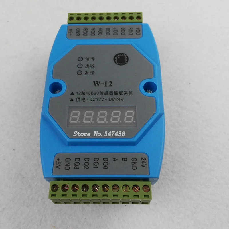 12 Road 18B20 Модуль сбора регистрационного стола 485 светодиодный дисплей MODBUS RTU
