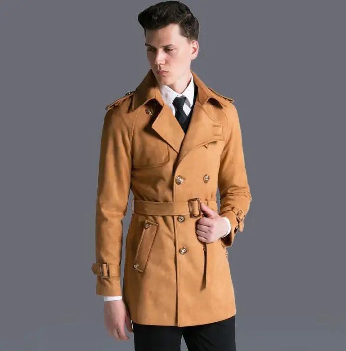 

2020 autumn winter new designer retro loose mens trench coats man long coat men clothes slim fit overcoat long sleeve S - 6XL