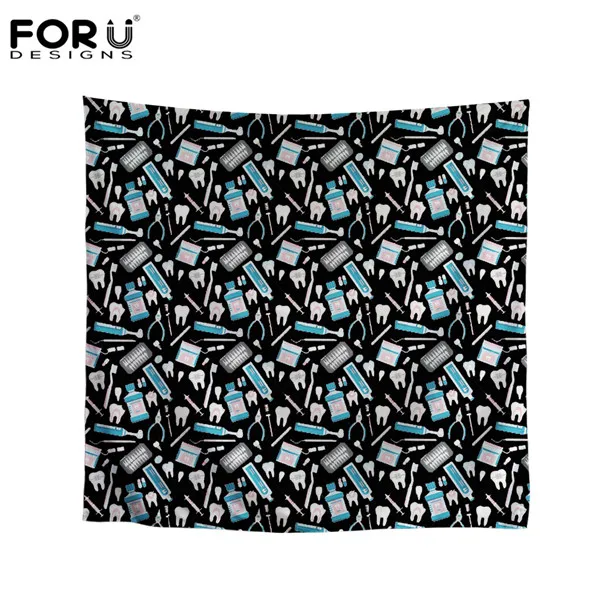 FORUDESIGNS/зубные принты, женский квадратный шарф, модный роскошный бренд, повязка для волос, галстук, шарфы, Дамская шаль, шифоновый шейный платок - Цвет: HK5332