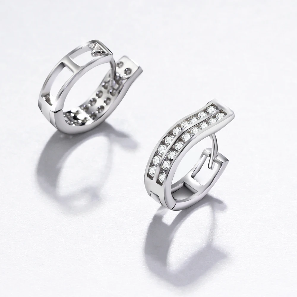 Серьги-кольца из настоящего серебра 92.5% пробы классические ювелирные изделия