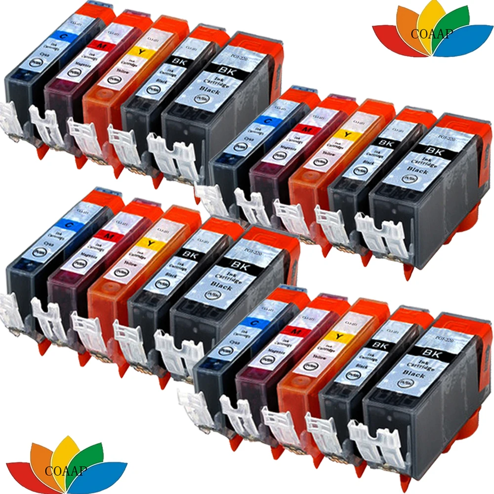 

20 совместимый чернильный картридж pgi220 cli221 для canon MP620 MP630 MP640 MP540 MP550 MP560 MP980 MP990 IP3600 IP4600 IP4700 принтер