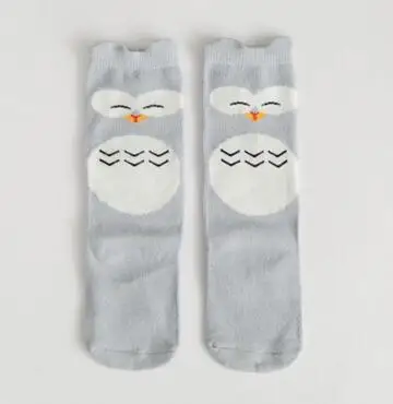 Owl Колготки с принтом «Лиса» Для малышей Носки до колена для девочек и мальчиков детские носки для малышей для детей с изображением животных, мягкий хлопковый для младенцев Носки сапоги до колена - Цвет: Owl