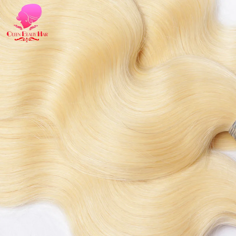 Волосы для наращивания QUEEN BEAUTY 613 блонд бразильские волосы Remy волнистые 360