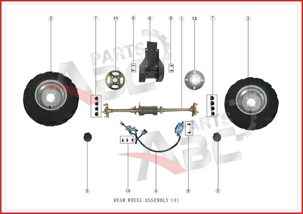 Bashan 200CC ATV задний мост с фланцем ступицы в сборе BS200S-7 ATV запчасти