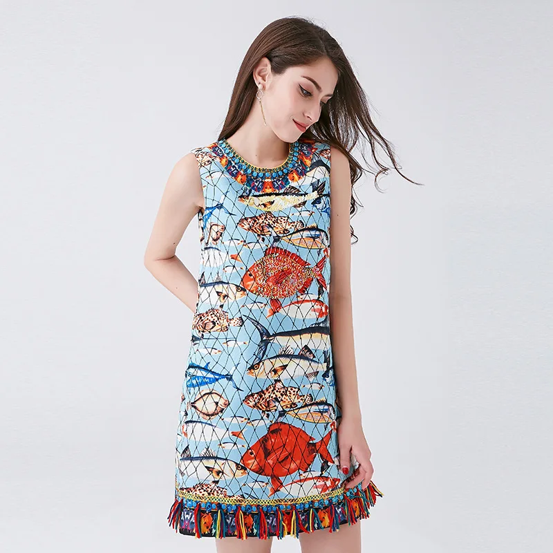 Высокое качество 2019 женское платье сезон: весна–лето новый сладкий Тропические