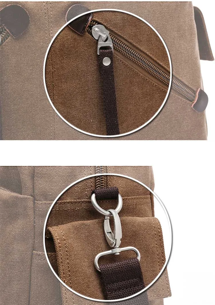 Сумка мессенджер LAZYLIFE Мужская холщовая повседневный саквояж на плечо портфель